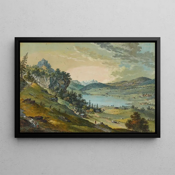 Vue du lac de Lungern - Franz Niklaus König — indrammet kunstværk på væggen