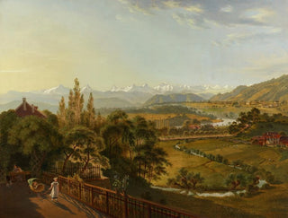 Vue de la Petite Terrasse sur les Alpes - Franz Niklaus König — visning af kunstværket