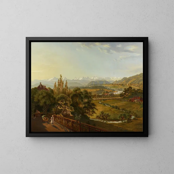 Vue de la Petite Terrasse sur les Alpes - Franz Niklaus König — indrammet kunstværk på væggen