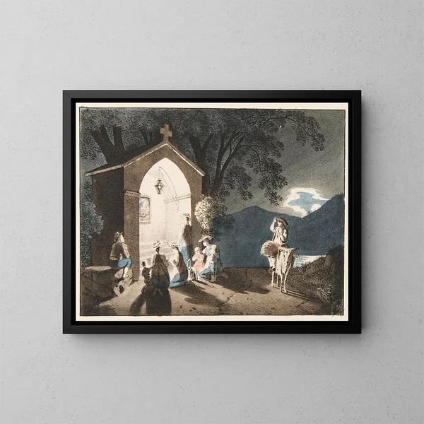 La prière du soir - Franz Niklaus König — indrammet kunstværk på væggen