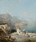 Amalfi Le golfe de Sorrente Personnages sur une véranda - Franz Richard Unterberger — visning af kunstværket