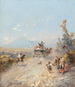 En route vers Pompéi avec le Vésuve au loin - Franz Richard Unterberger — visning af kunstværket