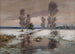 Vinterlandskab med flod - Franz Schreyer — visning af kunstværket