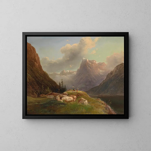 Salzkammergut - Franz Steinfeld — indrammet kunstværk på væggen