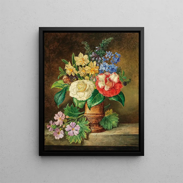 Franz Xaver Petter - A Bouquet of Flowers with Daffodils and Camelias.webp