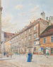 Vue de la Schwarzspanierstraße avec la maison funéraire de Beethoven - Franz Xaver Schleich — visning af kunstværket