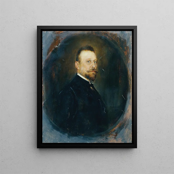 Franz von Lenbach: Le membre du Reichsrat, le Dr. Joseph Maria Baernreither — indrammet kunstværk på væggen