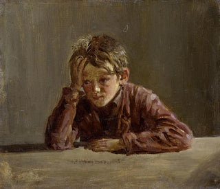 Franz von Lenbach - Georg der Bruder des Knstlers am Tisch sitzend.webp