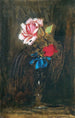 Vase med blomster - Franz von Lenbach — indrammet kunstværk på væggen