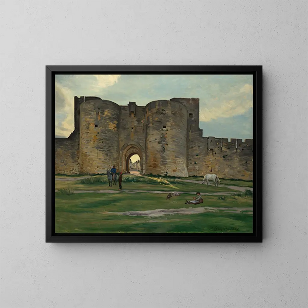 Porte de la Reine på Aigues-Mortes - Frédéric Bazille — indrammet kunstværk på væggen