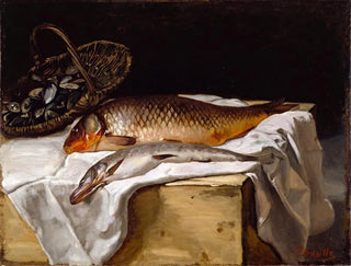 naturtro med fisk - Frédéric Bazille — visning af kunstværket