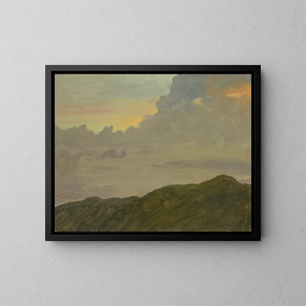 Bjerge og skyer - Frederic Edwin Church — indrammet kunstværk på væggen
