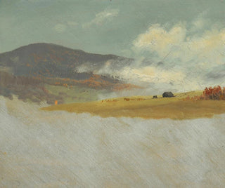 Landskabelige maleri med bakkede landskaber - Frederic Edwin Church — visning af kunstværket
