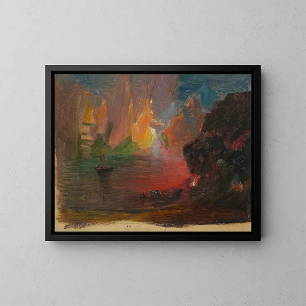 Fantasi af isbjerg - Frederic Edwin Church — indrammet kunstværk på væggen