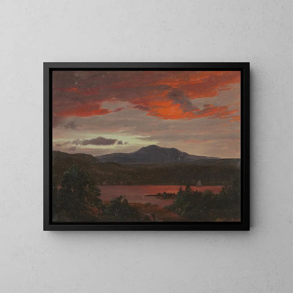 Mont Katahdin fra Katahdin-søen, Maine - Frederic Edwin Church — indrammet kunstværk på væggen