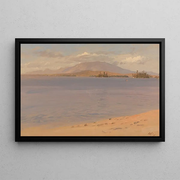 Mont Katahdin fra Lake Millinocket - Frederic Edwin Church — indrammet kunstværk på væggen