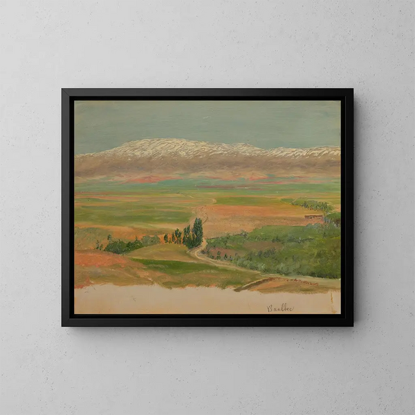 Bjerge nær Baalbek - Frederic Edwin Church — indrammet kunstværk på væggen