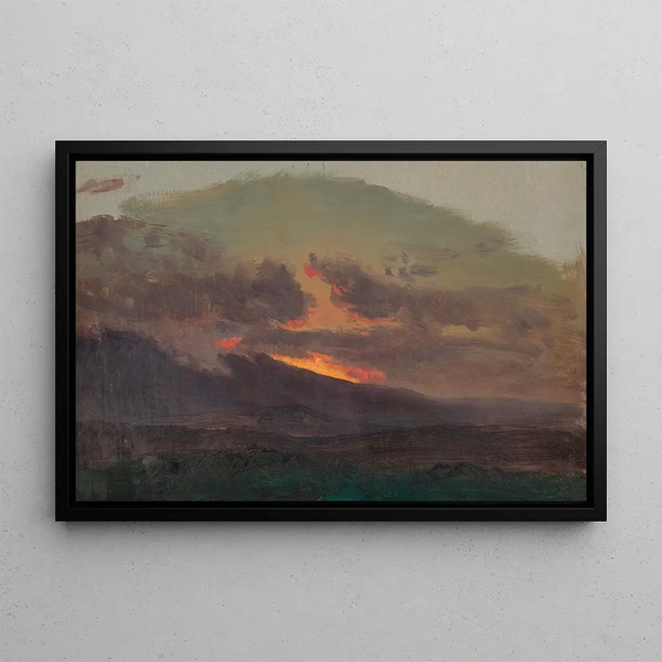 Solnedgang over Catskills - Frederic Edwin Church — indrammet kunstværk på væggen