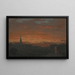 Solnedgang ved Hudson New York - Frederic Edwin Church — indrammet kunstværk på væggen