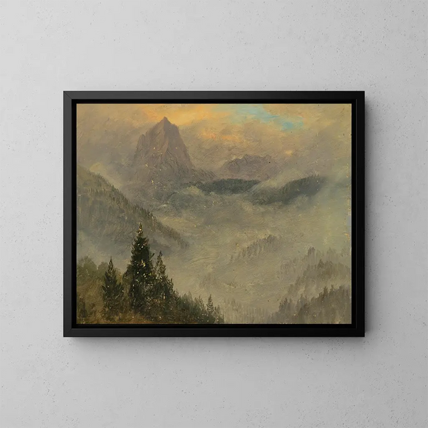 Le Hochkalter nær Berchtesgaden - Frederic Edwin Church — indrammet kunstværk på væggen