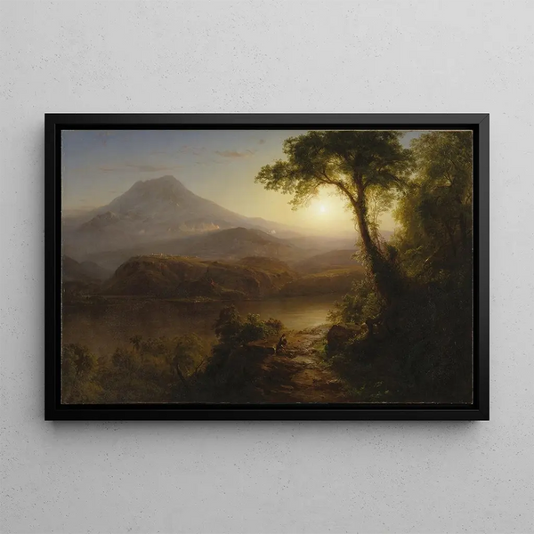 Tropicalt landskab - Frederic Edwin Church — indrammet kunstværk på væggen