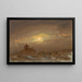 Landskab af vinter under måneskin - Frederic Edwin Church — indrammet kunstværk på væggen