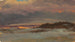 Landskab med vinterlandskab med blå bakke ved solnedgang, Hudson, New York - Frederic Edwin Church — visning af kunstværket