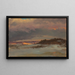 Landskab med vinterlandskab med blå bakke ved solnedgang, Hudson, New York - Frederic Edwin Church — indrammet kunstværk på væggen