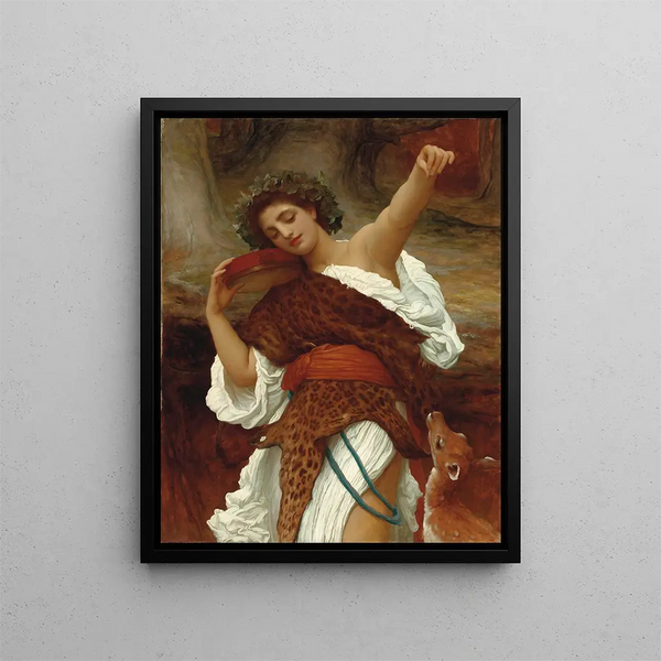 Bacchante - Frederic Leighton — indrammet kunstværk på væggen