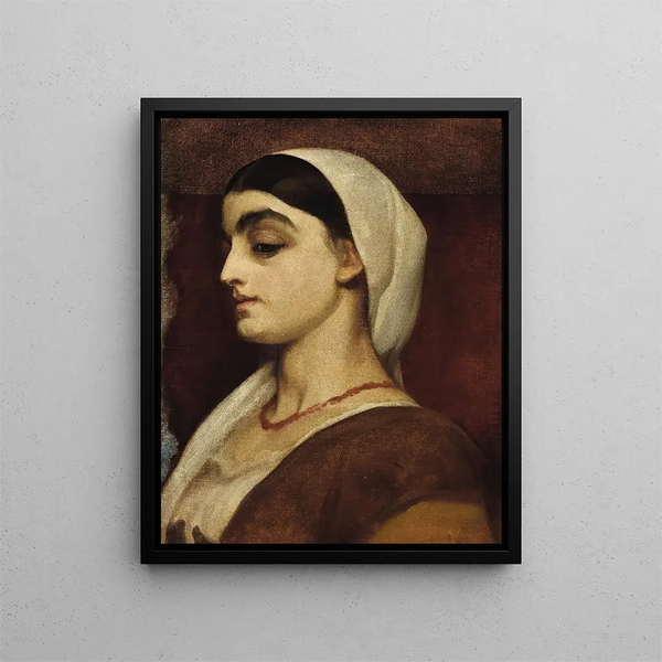 Portrait af Stella - Frederic Leighton — indrammet kunstværk på væggen