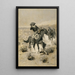 Jours sur la prairie, mains en l'air - Frederic Remington — indrammet kunstværk på væggen