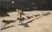 Frederic Remington - Huskies på den isglatte vej, der taler Musquash | Maleri — visning af kunstværket