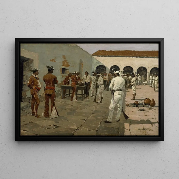 L'expédition de Mier, le tirage du haricot noir - Frederic Remington — indrammet kunstværk på væggen