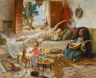 ternoon Rest in Algiers - Frederick Arthur Bridgman — visning af kunstværket