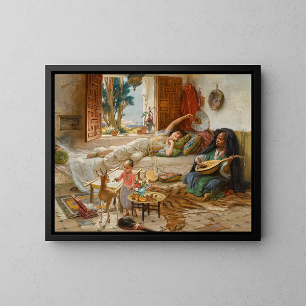 ternoon Rest in Algiers - Frederick Arthur Bridgman — indrammet kunstværk på væggen