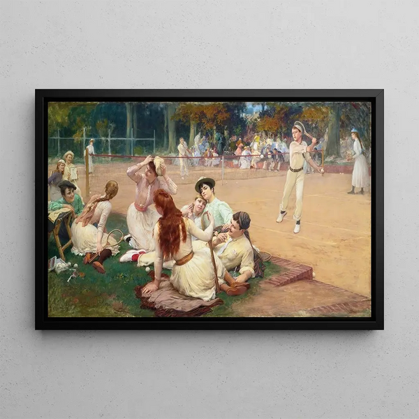 Club de tennis sur gazon - Frederick Arthur Bridgman — indrammet kunstværk på væggen