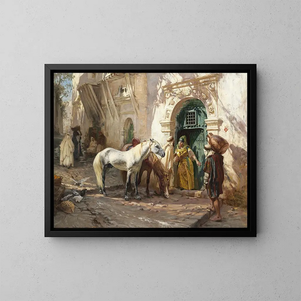Scène prise au Maroc - Frederick Arthur Bridgman — indrammet kunstværk på væggen