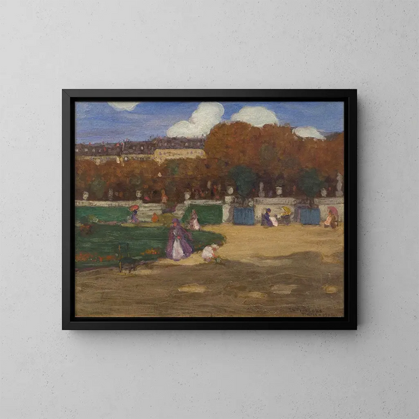 Jardins du Luxembourg Paris - Frederick Carl Frieseke — indrammet kunstværk på væggen
