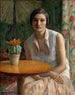 Portrait af en kvinde med en kaktus - Frederick Carl Frieseke — visning af kunstværket