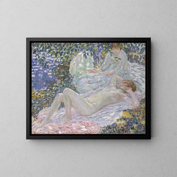 Sommer-maleri - Frederick Carl Frieseke — indrammet kunstværk på væggen