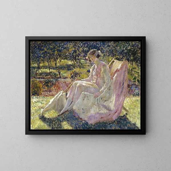 Badebassin - Frederick Carl Frieseke — indrammet kunstværk på væggen