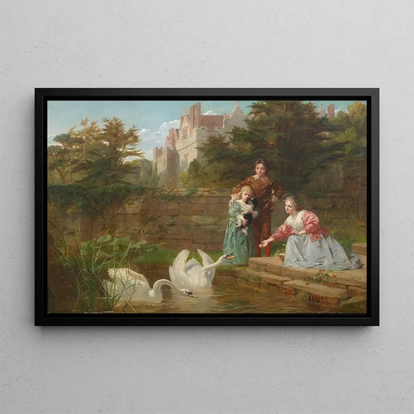 Nourrir les svaner - Frederick Goodall — indrammet kunstværk på væggen