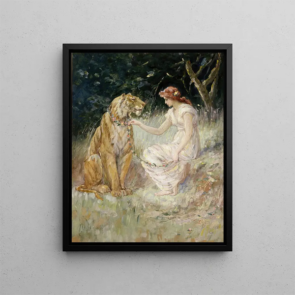 La Dame et le Tigre - Frederick Stuart Church — indrammet kunstværk på væggen