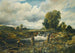 Landskab med flod med figurer i en båd nær en sluse - Frederick Waters Watts — visning af kunstværket