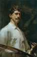 Selvportræt - Frederick William MacMonnies — indrammet kunstværk på væggen