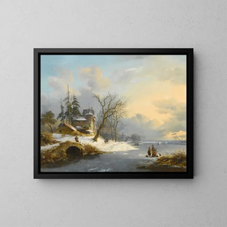 Frederik Marinus Kruseman - Winter Landscape With Strollers And Skaters.webp