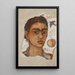 Selvportræt meget grimt - Frida Kahlo — indrammet kunstværk på væggen