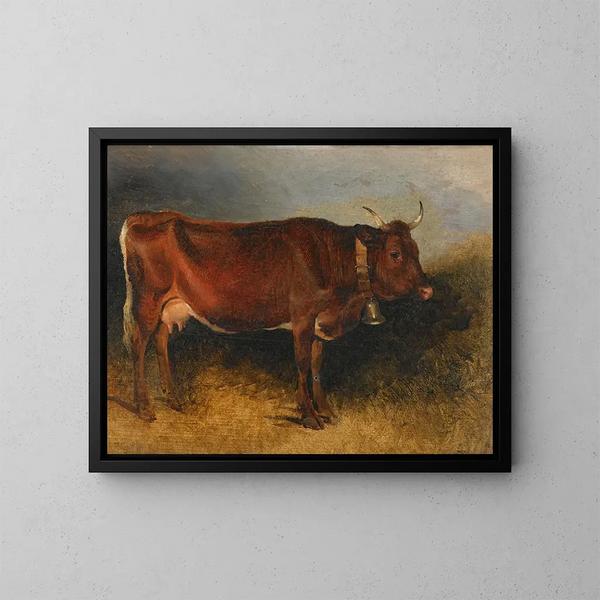 Une vache primée - Friedrich August Matthias Gauermann — indrammet kunstværk på væggen