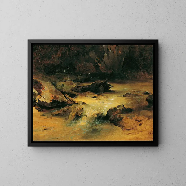 Rivière sauvage - Friedrich August Matthias Gauermann — indrammet kunstværk på væggen