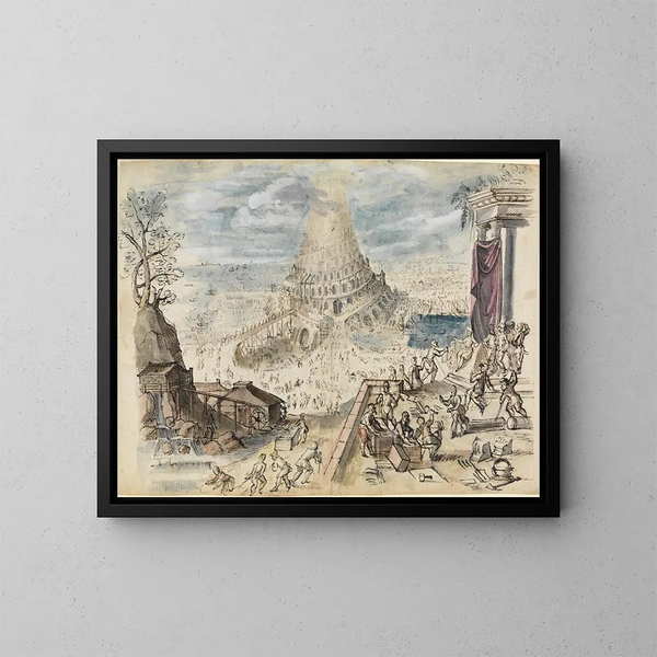La Tour de Babel - Friedrich Brentel — indrammet kunstværk på væggen